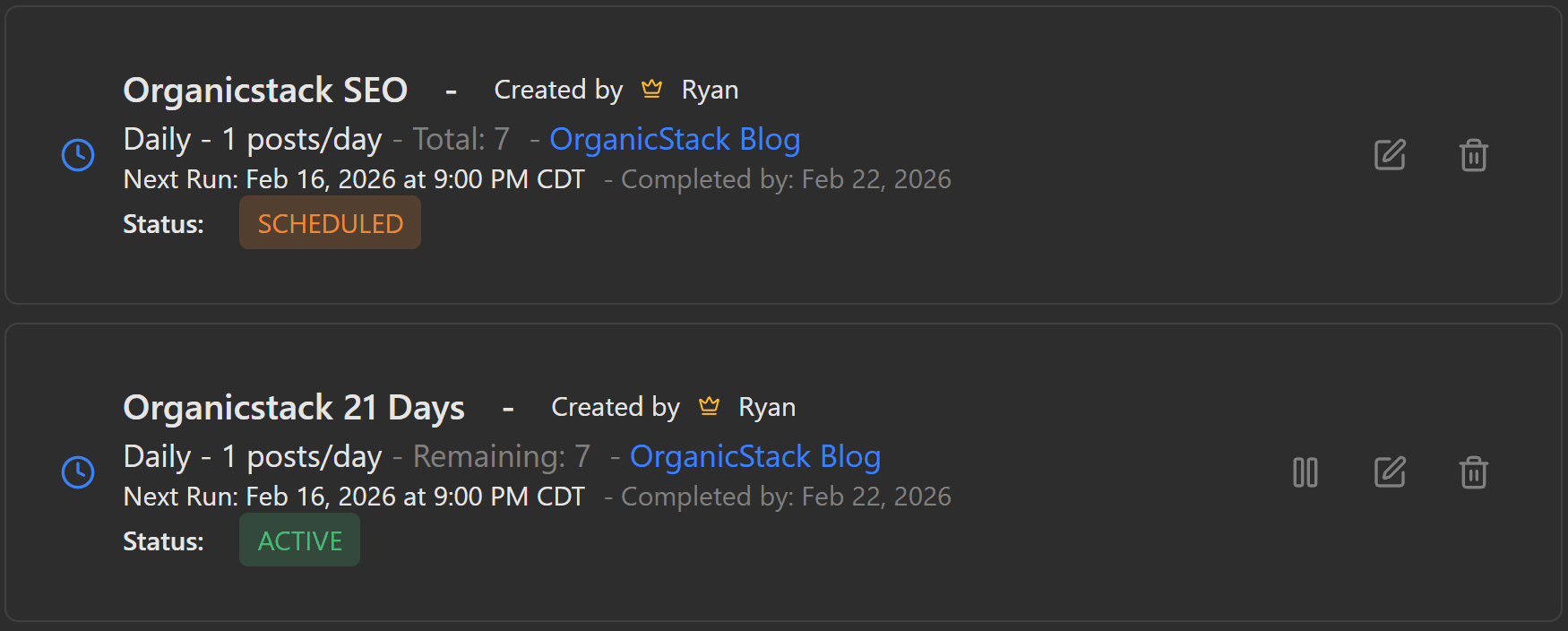 Bulk Article Scheduler
